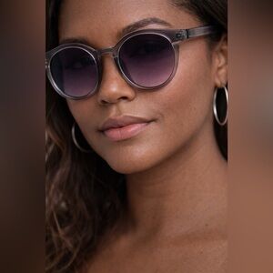 Grey Frame Babydoll Sunglasses UV Protection